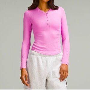 Lululemon Hold Tight Long-Sleeve Henley in Dahlia Mauve🌸